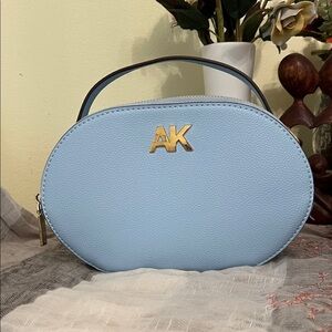 Anne Klein Light Blue Oval Crossbody/Shoulder Bag